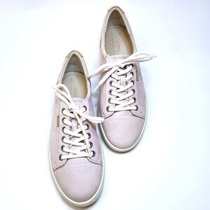 ECCO Soft 7 Shoes Womens 8.5 Rose Nubuck Leather Slip On Comfort Sneaker EU39
